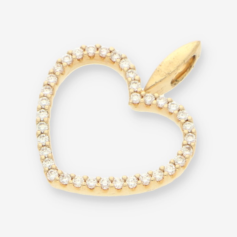 Colgante corazÃ³n oro y bri