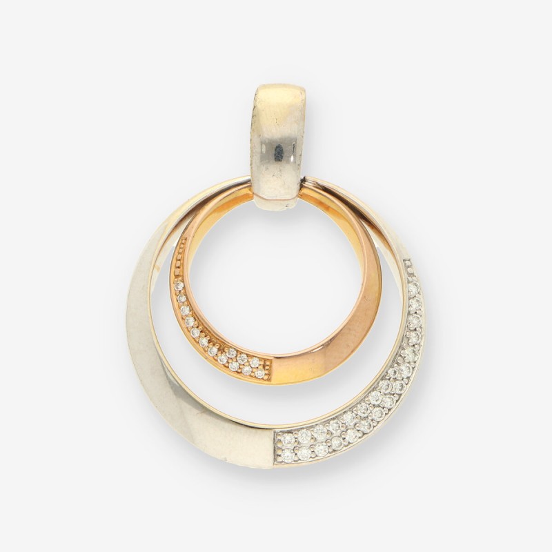 Colgante oro blanco y amarillo 18kt con brillantes