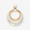 Colgante oro bl., oro ama. y brillantes