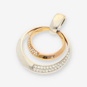 Colgante oro blanco y amarillo 18kt con brillantes