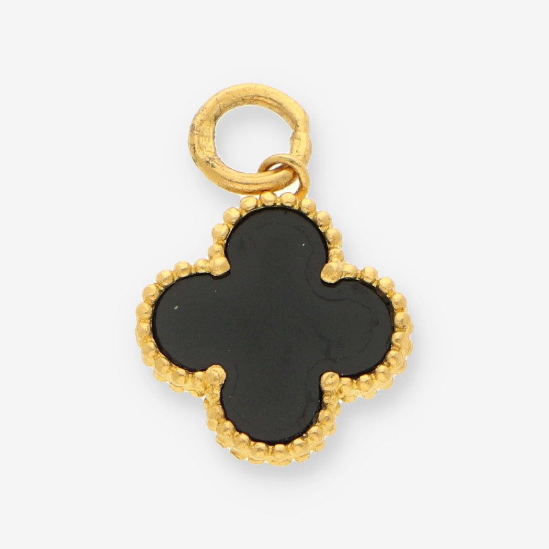 Colgante trébol con Ónix y oro 18kt