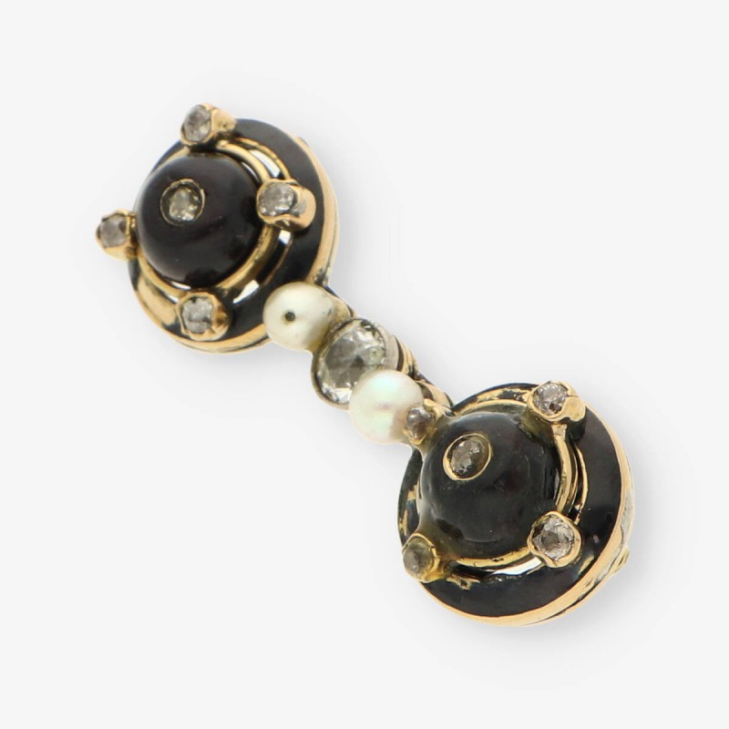 Broche Vintage perla y Diamantes