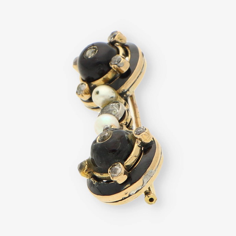 Broche Vintage perla y Diamantes