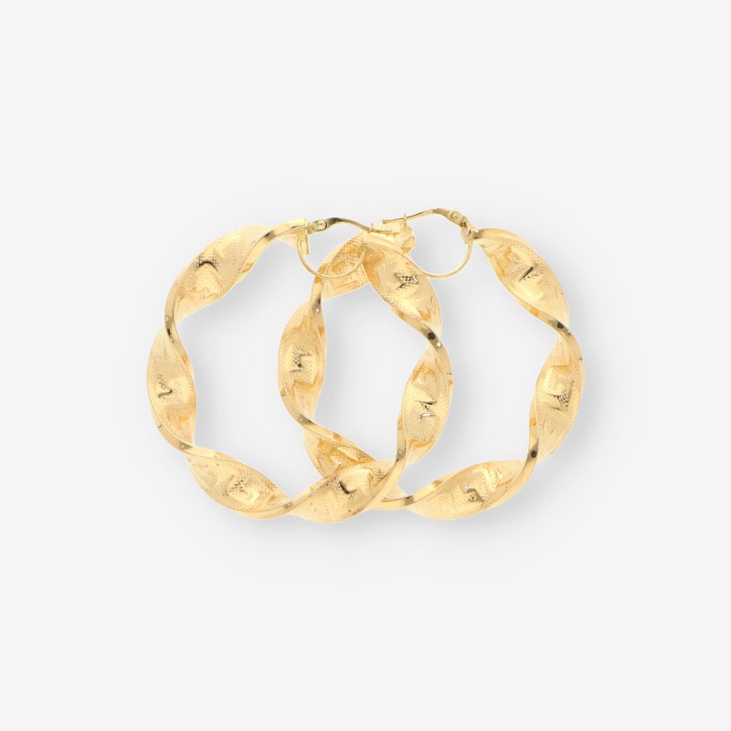 Pendientes aro rizados oro 18kt