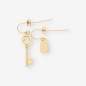 Pendientes largos llave y cerradura oro 18kt