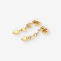 Pendientes largos en oro 18kt con corazón