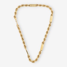 Cadena cordon con dibujo greca oro