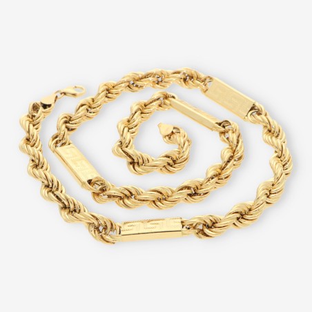 Cadena cordón con dibujo greca oro 18kt 51cm