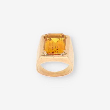 Anillo piedra naranja y oro 18kt