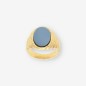 Anillo sello oro 18kt y piedra azul
