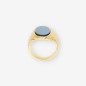 Anillo sello oro 18kt y piedra azul