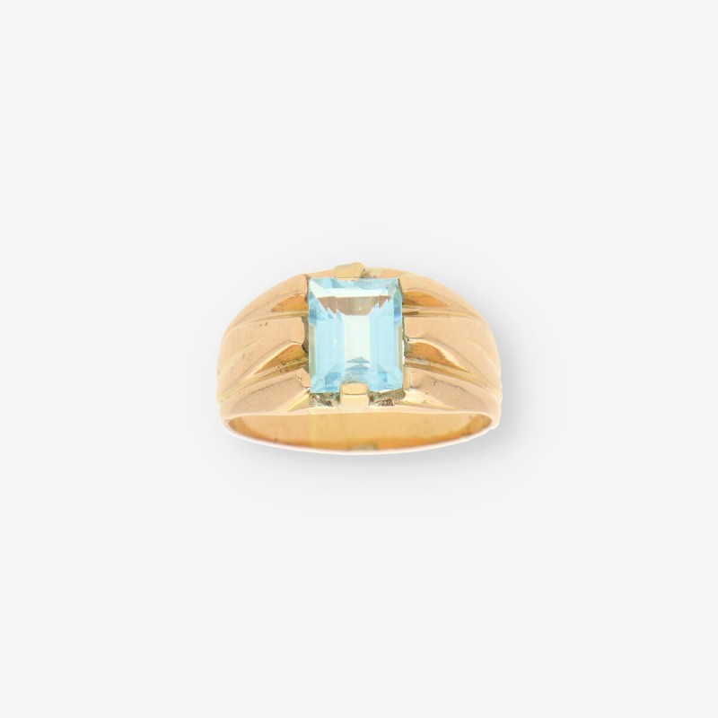 Anillo piedra azul y oro 18kt