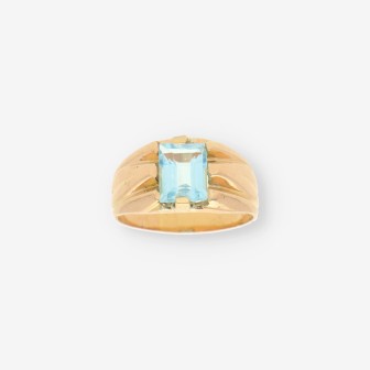 Anillo piedra azul y oro
