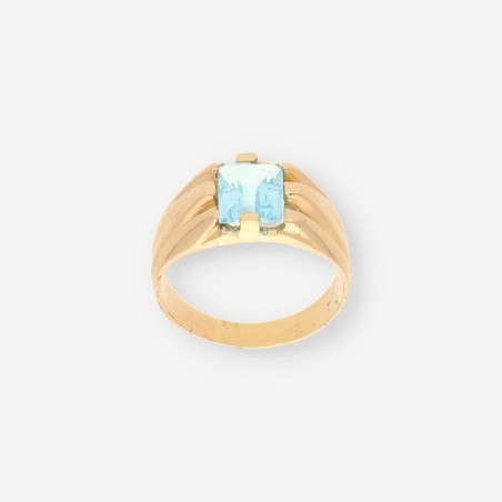 Anillo piedra azul y oro 18kt