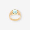 Anillo piedra azul y oro