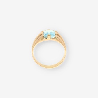 Anillo piedra azul y oro