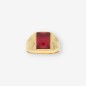 Anillo oro 18kt piedra roja