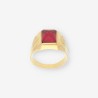 Anillo oro piedra roja