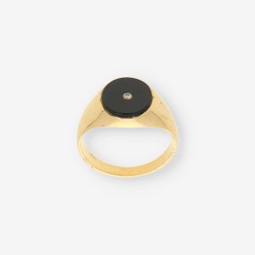 Anillo sello oro 18kt con Onix