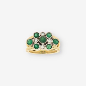 Anillo Esmeralda oro y brillantes