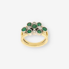 Anillo Esmeralda oro 18kt y brillantes