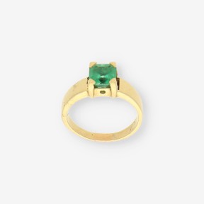 Anillo oro 18kt piedra verde