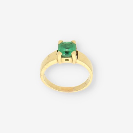 Anillo oro 18kt piedra verde