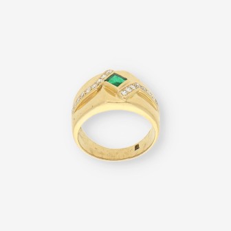 Anillo zafiro oro y brillantes