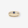 Anillo oro bl./am. zafiro y brillantes