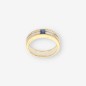 Anillo oro 18kt bicolor zafiro y brillantes