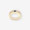 Anillo oro bl./am. zafiro y brillantes