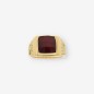 Anillo sello  oro 18kt piedra roja