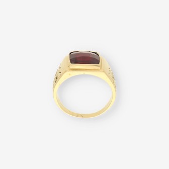 Anillo oro piedra roja