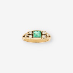 Anillo Esmeralda oro y brillantes