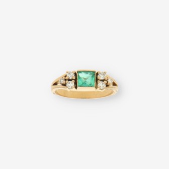 Anillo Esmeralda oro y brillantes