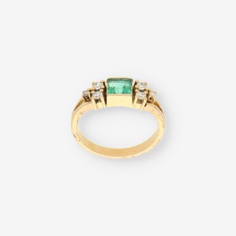 Anillo Esmeralda oro y brillantes