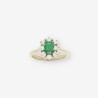 Anillo oro blanco esmeralda y bri