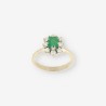 Anillo oro blanco esmeralda y bri