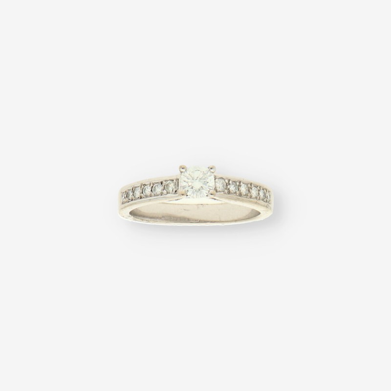 Anillo oro blanco 18kt y brillantes