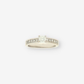 Anillo oro bl. y brillantes