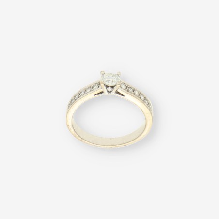 Anillo oro blanco 18kt y brillantes
