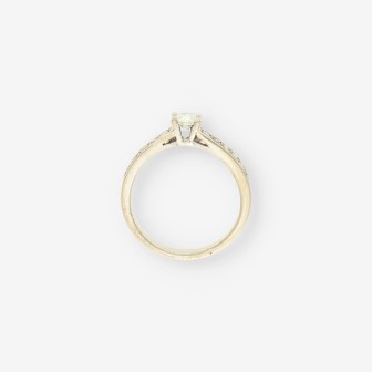 Anillo oro bl. y brillantes