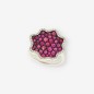 Anillo oro blanco 18kt  brillantes y piedra roja