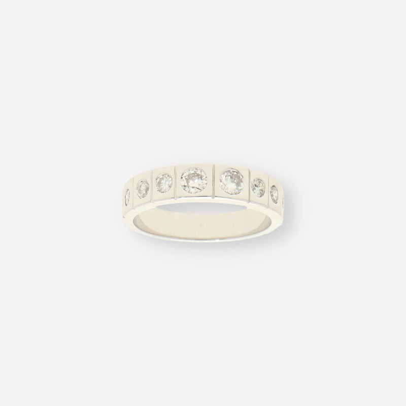 Media alianza oro blanco 18kt y brillantes