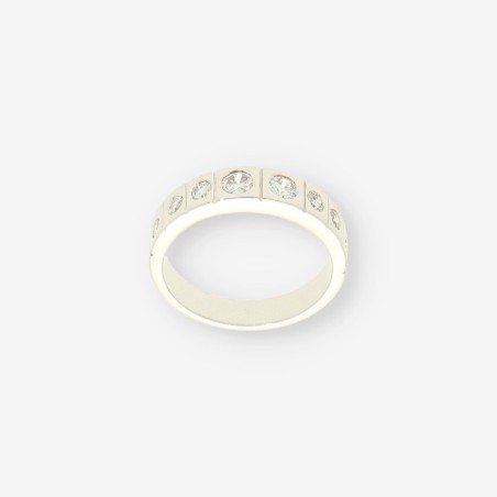 Media alianza oro blanco 18kt y brillantes