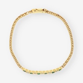 Pulsera oro 18kt esmeralda y brillantes