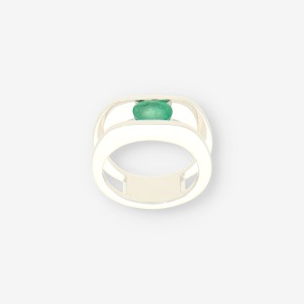 Anillo oro blanco y Esmeralda