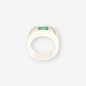 Anillo oro blanco 18kt y Esmeralda