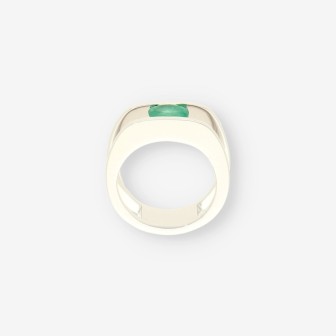 Anillo oro blanco y Esmeralda