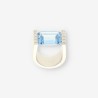 Anillo oro blanco topacio y brillantes